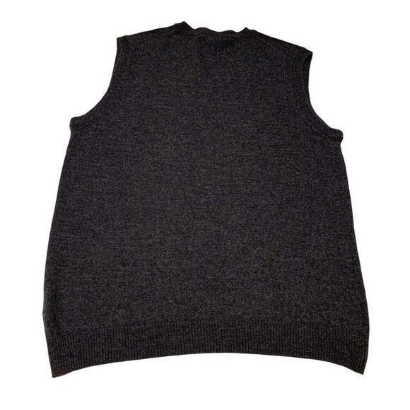 Pronto Uomo Sz L 100% Fine Merino Wool sweater vest dark grey - Picture 2 of 5